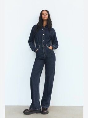 Zara Dark Blue Denim Jumpsuit